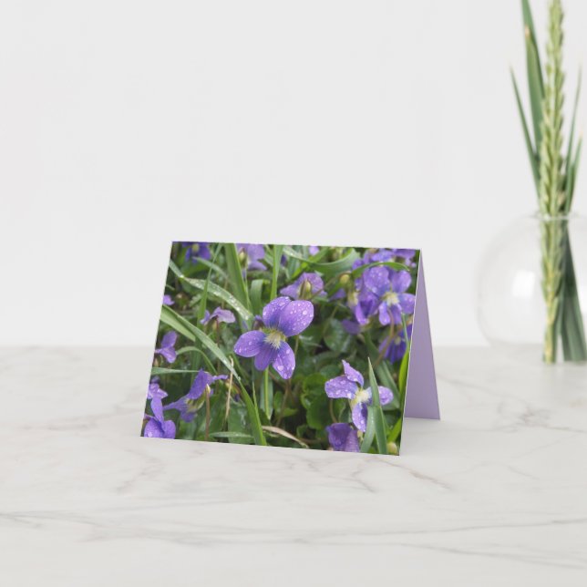Violette carte de note vide horizontale (Devant)