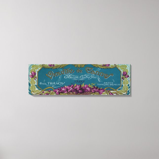 Violette De Cannes Soap LabelParis, Frankreich Leinwanddruck (Vorderseite)