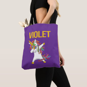 Violette elegante moderne lustige Typografie  Tasche
