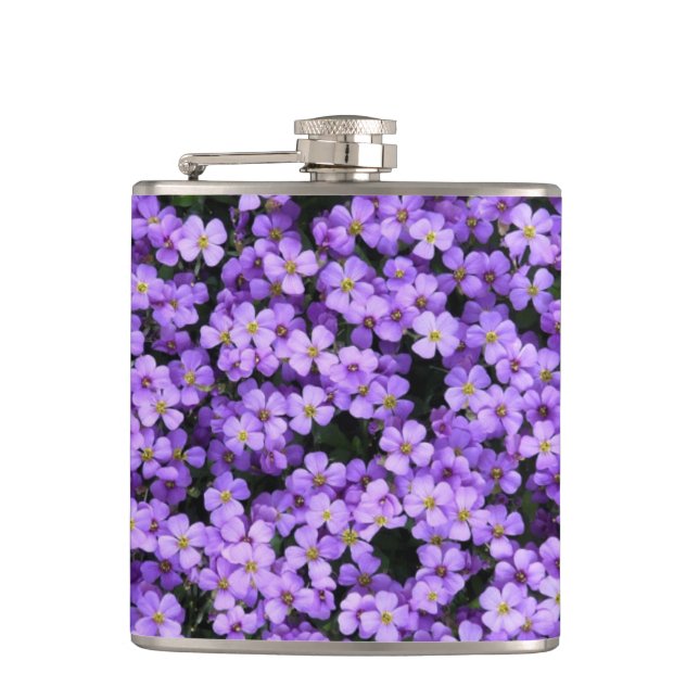 Violette Flasenflasche Violett Blume Flachmann (Vorderseite)