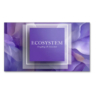 Violette Flüssigkeit Abstrakte Geometrische Quadra Magnetische Visitenkarte