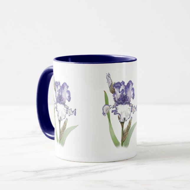 Violette gekrauste Iris Tasse (Vorderseite Links)