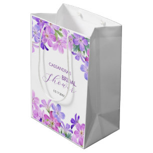 Violette Geranien-Blumen-Brautparty Mittlere Geschenktüte