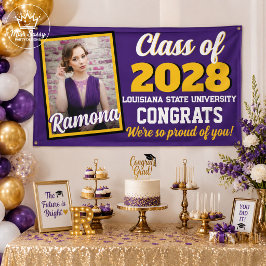 Violette Goldene Abschlussklasse 2026 Foto-Abschlu Banner