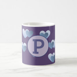 Violette Herz-Buchstabe-Tasse Kaffeetasse
