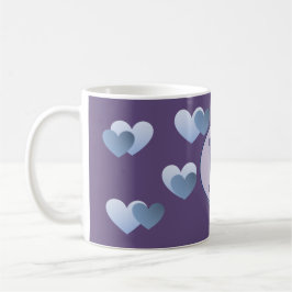 Violette Herz-Buchstabe-Tasse Kaffeetasse
