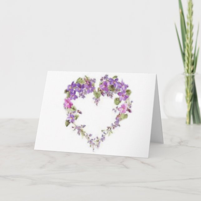 Violette Herzkarte Karte (Vorderseite)