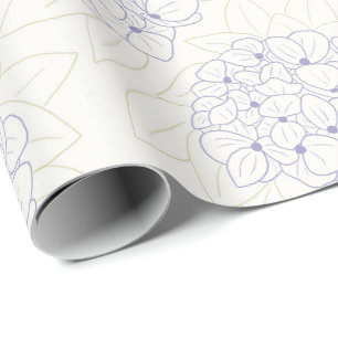 Violette Hortensien umreißen Geschenkpapier