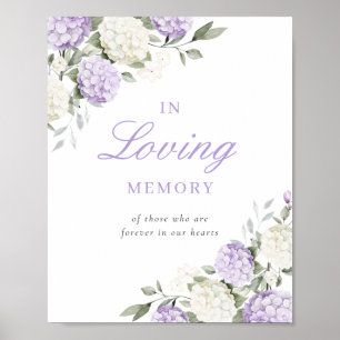Violette Hydrangea In Loving Memory Gedenktafel Poster