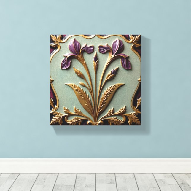 Violette Iris-Serenade Leinwanddruck (Insitu (Holzboden))