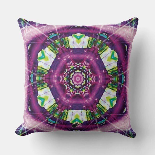 Violette Kaleidoskop Kissen (Vorderseite)
