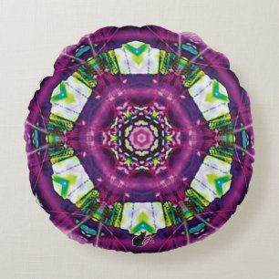 Violette Kaleidoskop Rundes Kissen