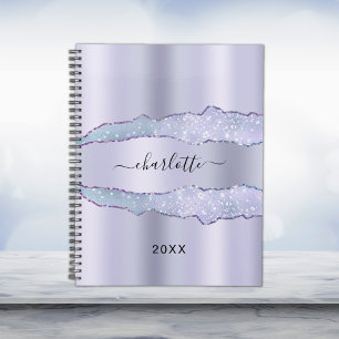 Violette Lavendel-Metall-Achat-Marmor-Name 2023 Planer