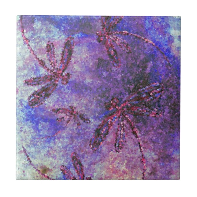 Violette Libellen-Haze Fliese (Vorderseite)