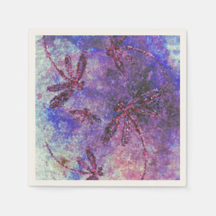 Violette Libellen Nebel Serviette