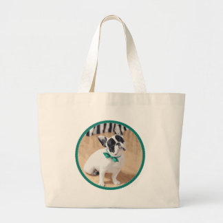 Violette Lieben Sie! Französische Bulldoggen-Kunst Jumbo Stoffbeutel