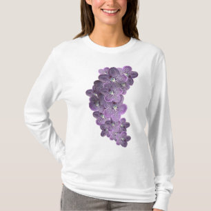 Violette lila blühende Orchideenblumen T-Shirt