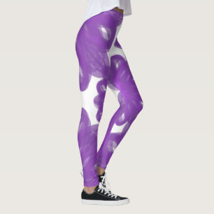 Violette Mandala-Blütenmuster Leggings