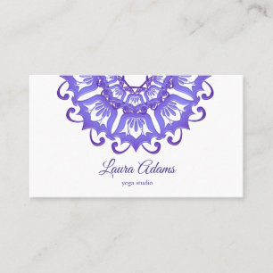 Violette mit BlumenMandala. Text Visitenkarte