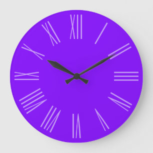Violette monotone römische Ziffern Große Wanduhr
