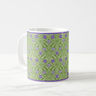 Violette neugotische Blumen-Kaffeetasse Kaffeetasse