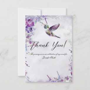 Violette Orchideen Kolibri Dankeschön-Karte Dankeskarte
