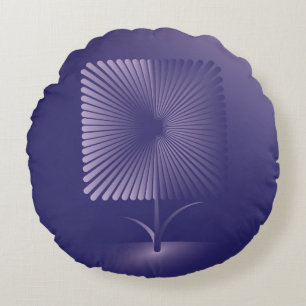 Violette quadratische Blume Rundes Kissen