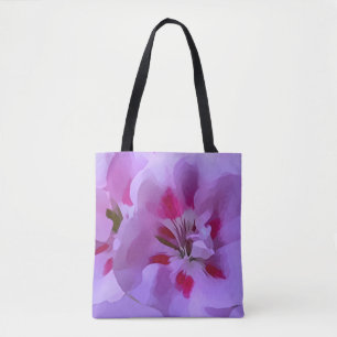 Violette rosa abstrakte Hibiskusblüte Tasche
