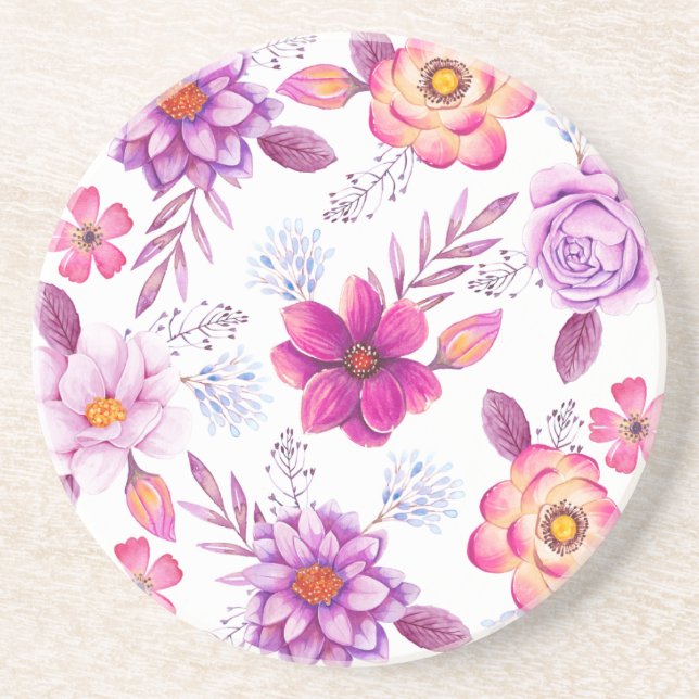 Violette Rose Getränkeuntersetzer (Vorne)