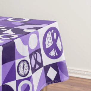 Violette-Schleife-Epilepsie-Bewusstseins-Unterstüt Tischdecke