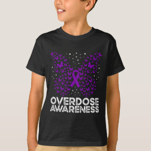 Violette Schleife Schmetterling Überdosis-Bewussts T-Shirt