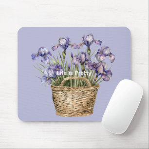 Violette Schwertlilienblüten Mousepad