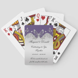 Violette silberne verzierte Schmetterlinge 25. Hoc Spielkarten