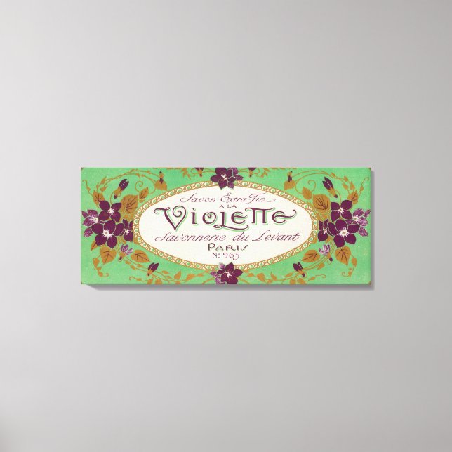 Violette Soap LabelParis, Frankreich Leinwanddruck (Vorderseite)