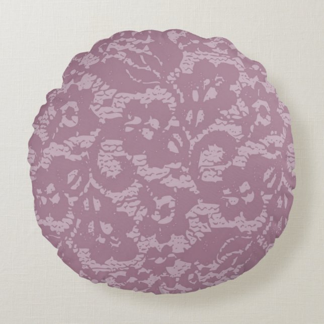 Violette Spitze Rundes Kissen (Vorderseite)