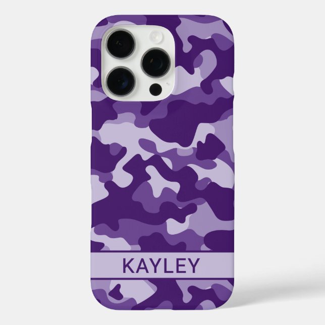 Violette Tarnung Personalisiert iPhone 16 Pro Hülle (Rückseite)