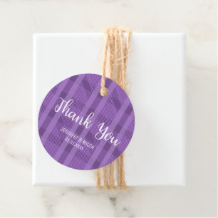 Violette Tartan Karo Lila Hochzeit Geschenkanhänger