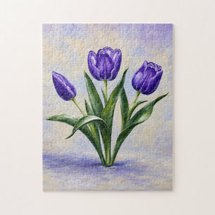 Violette Tulpen-Puzzle