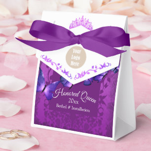Violette und lila Schmetterlinge bevorzugen Gesche Geschenkschachtel