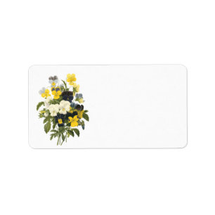 Violette und Pansy-Blume Botanische Labels Adressaufkleber
