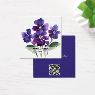Violette Wasserfarben Visitenkarten