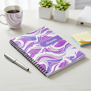 Violette Wellenmuster Notizblock