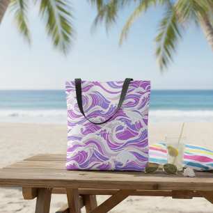 Violette Wellenmuster Tasche