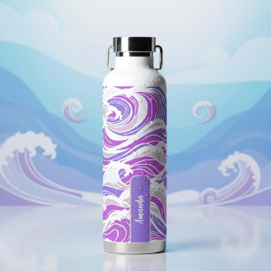 Violette Wellenmuster Trinkflasche