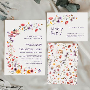 Violette Wildblumen-Brautjungfernparty-Antwortkart RSVP Karte