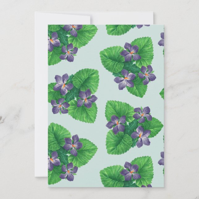 Violetten auf blauem Meerglas (Vorderseite)
