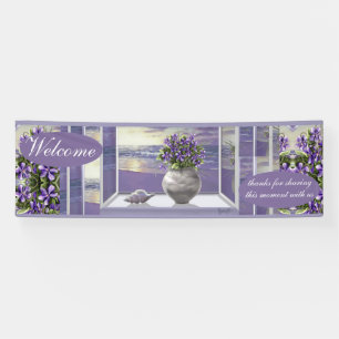Violetten in einem Mondglück Banner