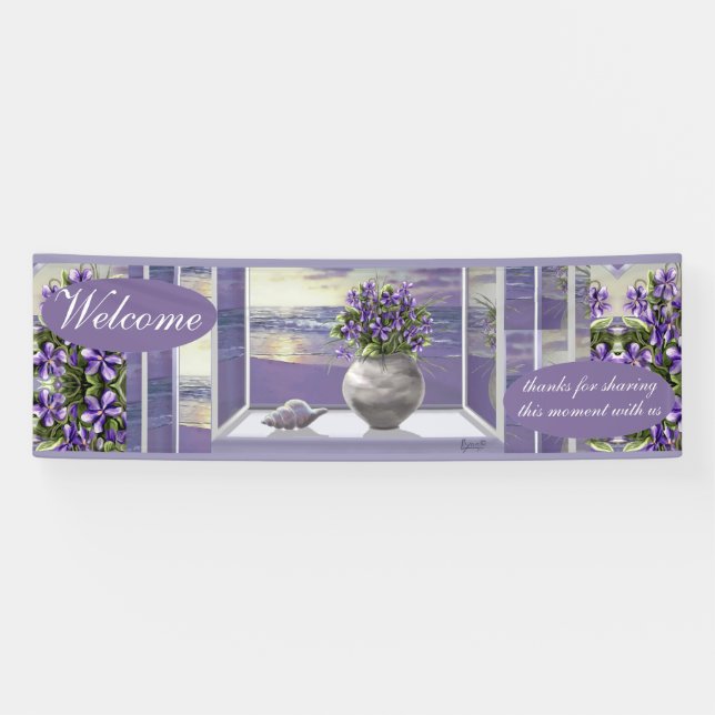 Violetten in einem Mondglück Banner (Horizontal)