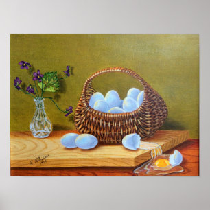 Violetten und Eierkörbe Poster