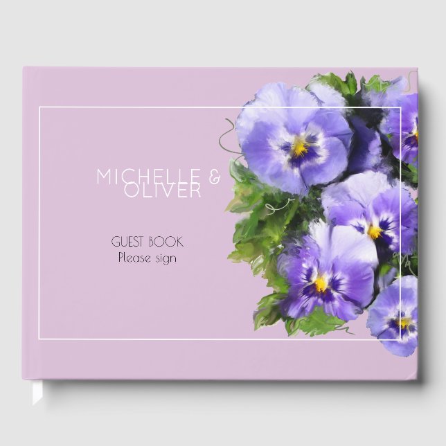 Violetten und Lavendel Gästebuch (Vorderseite)